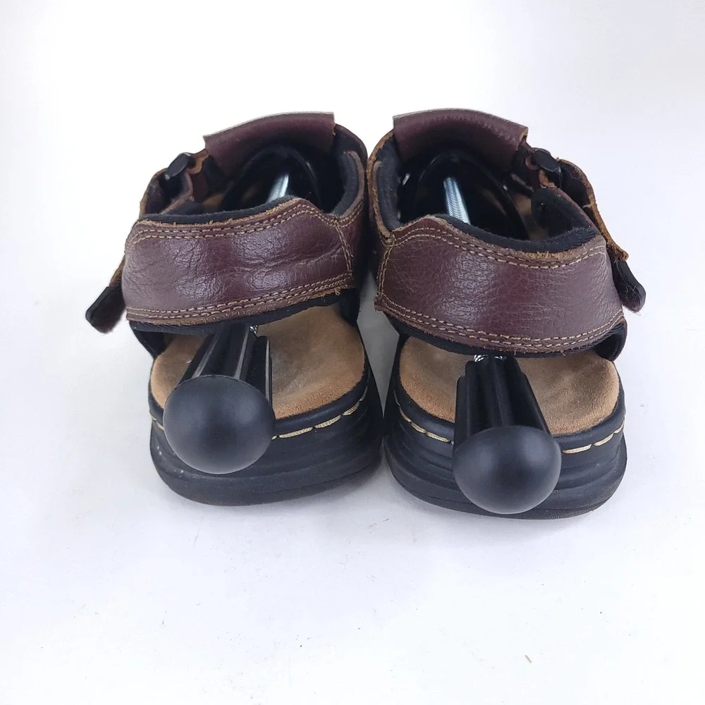 Dr Scholls Camden Fisherman Sandals Mens Size 11 M Brown Leather Memory Foam